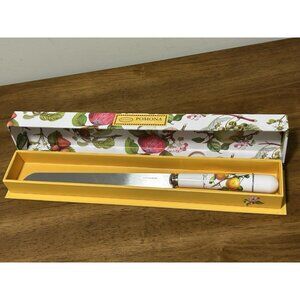 New Portmeirion Botanic Garden Stainless Steel Bread Knife Porcelain Handle